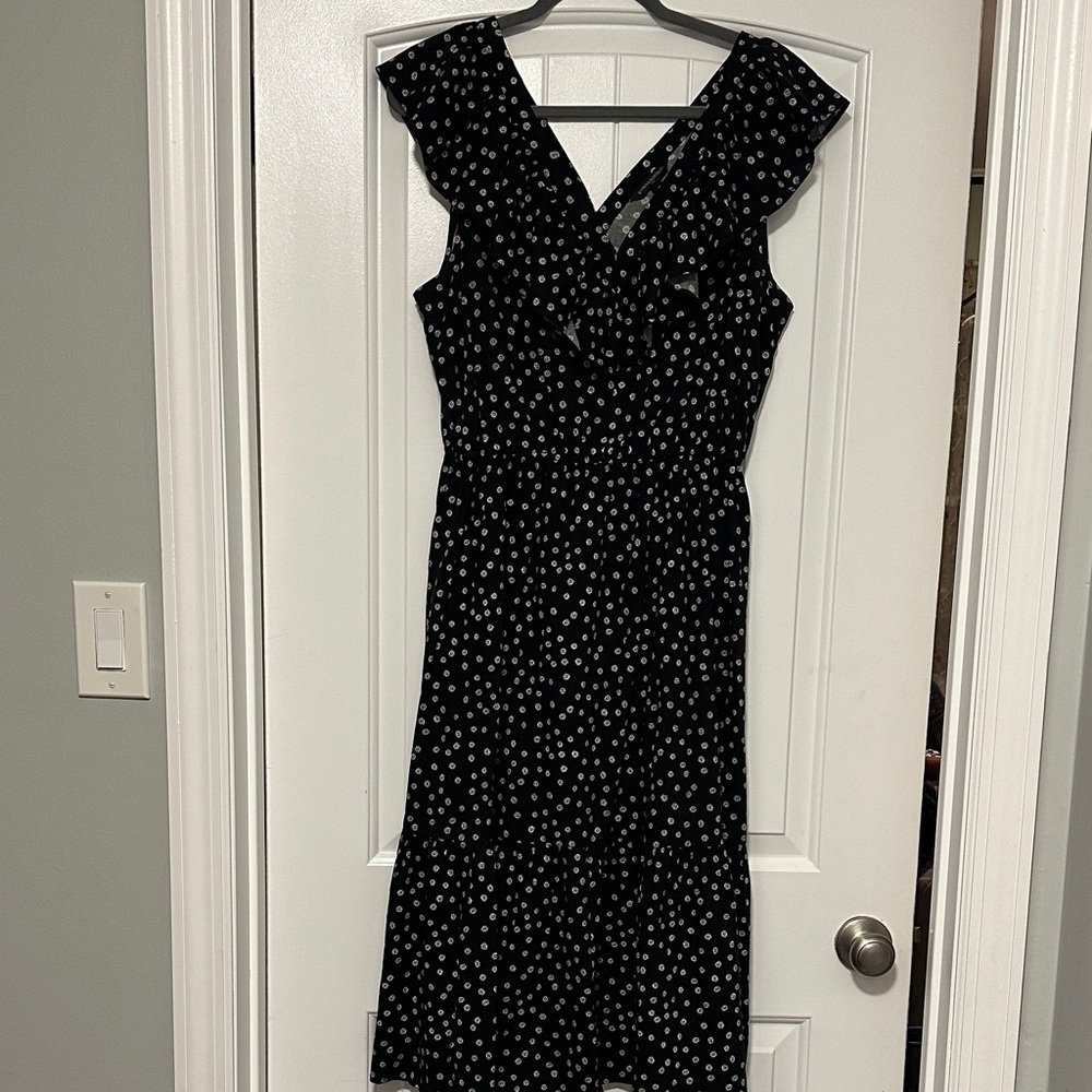 Banana Republic Black Dress with White Dots